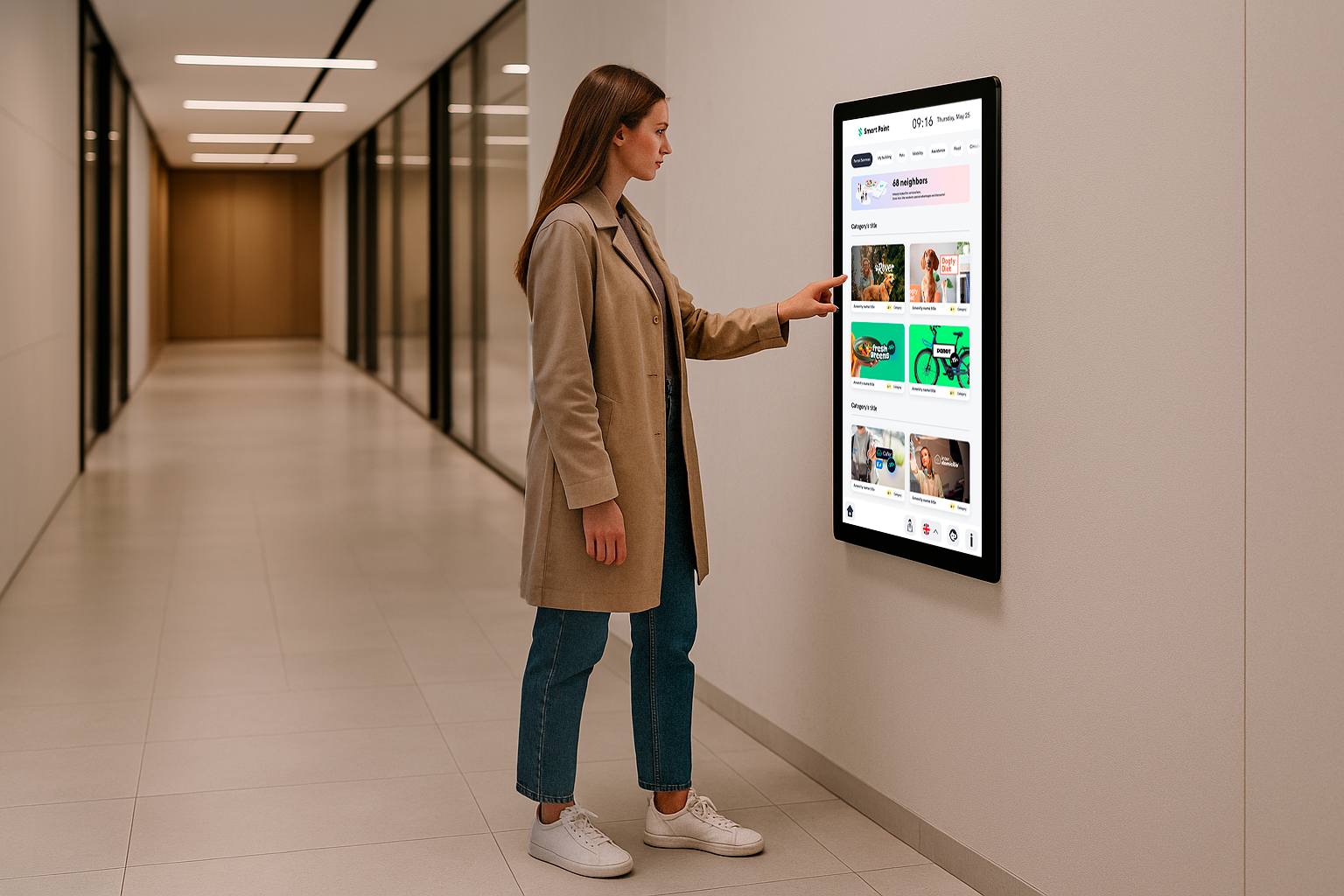 Residente interactuando con el Portal Digital de Smart Point